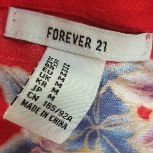 Forever 21 Tropical Hawaiian Style Button Down Top M - Picture 3 of 3